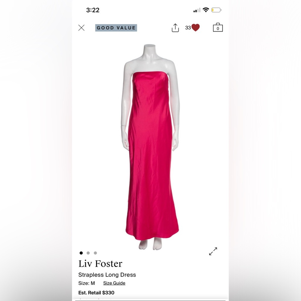 Chic Strapless Fuchsia Gown